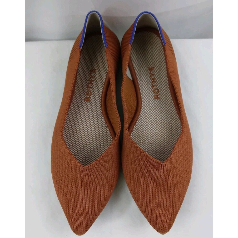 Rothy’s Pointed To Ballet Flats Slip On Knit Shoes Brandy Terracotta Women's 8